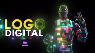 Animando logos con estilo digital en After Effects No Plugins [upl. by Hsot]