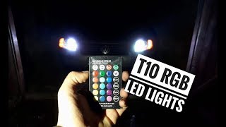 LED CANBUS RGB T10 lights remote controled  install and demo [upl. by Etak38]