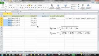 Excel  GEOMITTEL  geometrisches Mittel [upl. by Bible]