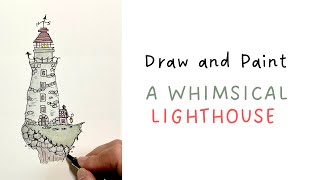 Watercolor Lighthouse Tutorial [upl. by Shena14]