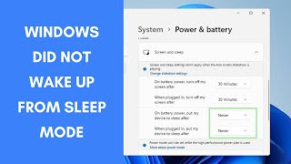 How To Fix Windows Did Not Wake Up From Sleep Mode on Windows 11  10 [upl. by Davilman]