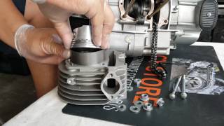 How to install GY6 Cylinder TopEnd on SSPG 180cc POWER KIT Part 6 [upl. by Inesita133]