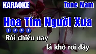 Hoa Tím Người Xưa Karaoke Tone Nam  Karaoke AK [upl. by Ecidnak]