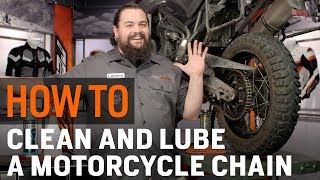 How To Clean amp Lube Your Motorcycle Chain at RevZillacom [upl. by Elledoj205]