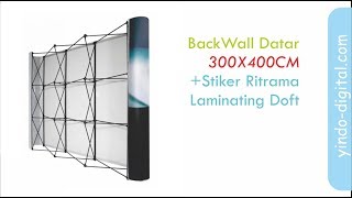 Backwall Popup display Cetak amp Stand Backdrop Portable Murah Backwall Spider [upl. by Bil]