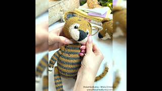 Knitted Baby Tiger  Head attaching PolushkaBunny [upl. by Rogozen359]