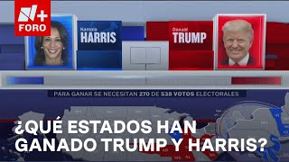 Resultados de Elecciones EUA 2024 ¿Qué estados han ganado Trump y Harris hasta ahora  En Una Hora [upl. by Dyob]