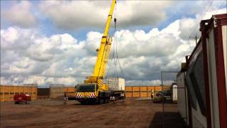 Mobile crane lifting container [upl. by Gnourt]