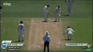 Matthew Gilkes clean bowled by Matthew Kuhnemann on 63  Sheffield Shield Tournament [upl. by Esilegna]