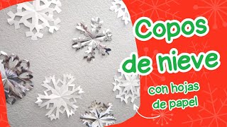 ¿Cómo hacer copos de nieve ❄️ fácil y rápido con hojas de papel ☃️❄️🎄 [upl. by Cohla]