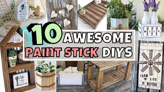 10 Paint Stick DIYSPaint Stick Farmhouse DIYSPaint Stick CraftsDollar Tree Diy [upl. by Dorcea]