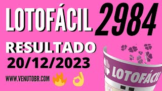 🍀 Resultado Lotofácil 2984 [upl. by Gunas]