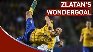 Zlatan Ibrahimovic Scores Amazing 30yard Bicyclekick vs England  Sweden 42 England [upl. by Meehyrb]