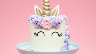 HOW TO MAKE A UNICORN CAKE  NERDY NUMMIES [upl. by Flagler]