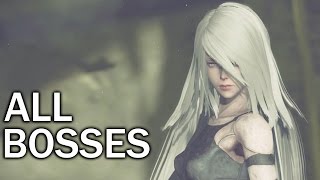 Nier Automata All Bosses 1080p 60fps [upl. by Eydie]