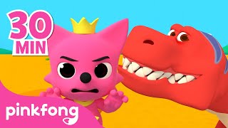 🦖Roar Tyrannosaurus meets Pinkfong  Compilation  Dinosaurs Songs for Kids  Pinkfong Baby Shark [upl. by Rotkiv]