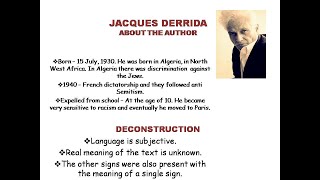 Jacques Derrida summary structure sign and play summary of deconstruction Jacques Derrida critic [upl. by Monroy662]