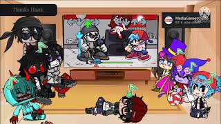 Fandoms React to Madness Combat Fnf Mods Part 13 Read Pinned Comment Gacha Club [upl. by Novehc310]