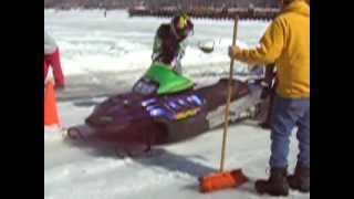 1800cc Snowmobile Drag Racing Part 1 [upl. by Yriek]