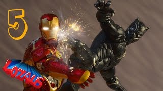 IRONMAN STOP MOTION Action Video Part 5 with Black Panther amp Superior Spiderman [upl. by Nylessoj]