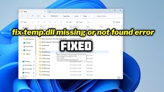 FIXED tempdll missing or not found error in windows 1011 [upl. by Silva]