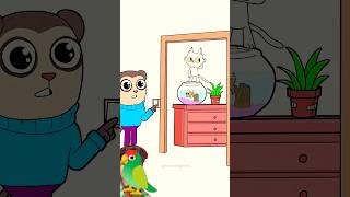 Cat vs Fish The HILARIOUS Hunt shortsanimationkidsvideo [upl. by Ayvid]