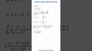 REGRA DO QUOCIENTE PARA DERIVADASprofessorluizmaggi [upl. by Cohl]