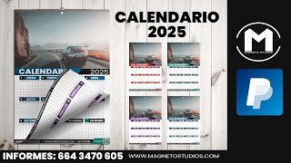 DESCARGAR CALENDARIO 2025 PSD  FONTS  JPEG 12 X18 [upl. by Nnylhtak]