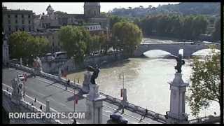 Water along Romes Tiber River rises to more than 40 feet [upl. by Dabbs947]