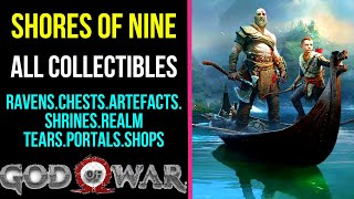 God of War  Shores of Nine All Collectible Locations  100 [upl. by Maidie811]