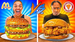 MCDONALDS VS POPEYES FOOD CHALLENGE [upl. by Hafital]