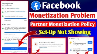 Facebook Monetization Problem  partner monetization policies  Facebook monetization policy issues [upl. by Surovy]