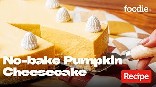 Easy amp Delicious NoBake Pumpkin Cheesecake  Autumn Recipe Tutorial [upl. by Animor291]