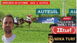 PRONOSTICS TURF 100 QUINTE MERCREDI 30 OCTOBRE 2024 A AUTEUIL [upl. by Atil]