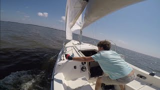 Single Handed Sailing on a Tanzer 22 [upl. by Ylak]