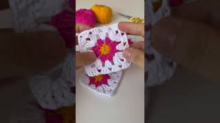 How to crochet a flower granny square for beginners 🌸  Step by Step easy crochet tutorial [upl. by Ellicul270]