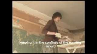 HOW TO RUN A SOLID CORNICE USING LIME PUTTY AND CLASS A PLASTER [upl. by Ainotal594]