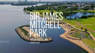 Sir James Mitchell Park amp Djirda Miya Island South Perth WA  4K Ultrawide Drone Video  219 Raito [upl. by Drawd]