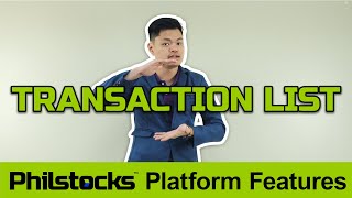 Philstocks Platform Features Transaction List [upl. by Alexei]