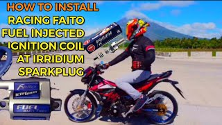 HOW TO INSTALL RACING FAITO FUEL INJECTION IGNATION COIL AND IRRIDIUM SPARK PLUG FOR RAIDER150 FI [upl. by Meraree]