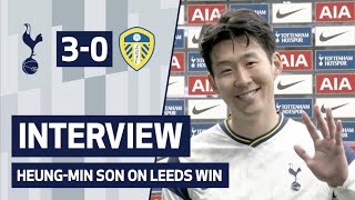 INTERVIEW  HEUNGMIN SON ON SCORING 100TH SPURS GOAL  Spurs 30 Leeds [upl. by Llednav428]