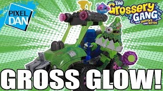 Grossery Gang Gross Glow 2 in 1 Assault Vehicle and Cyber Slop Pizza Figure Review [upl. by Htrahddis227]