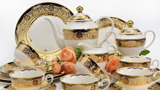 Fine bone china tea set 24pcs manufacturer  KAROSA [upl. by Ecyor]