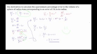 Calculus  Percentage Error Approximation [upl. by Lahcar110]