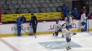 Landeskog is back skating with the Avalanche [upl. by Mildred]