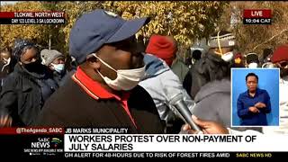 JB Marks municipality  Workers protest over nonpayment of July salaries [upl. by Acnalb]