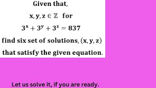 FIND SIX SET OF SOLUTIONS THAT SATISFY THE EXPONENTIAL EQUATION [upl. by Rhines249]