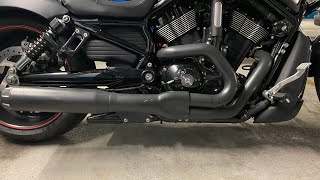 2009 Harley Davidson VROD NRS with Bassani Black Road Rage II B1 2 into 1  Exhaust Sound [upl. by Ahsekyt]