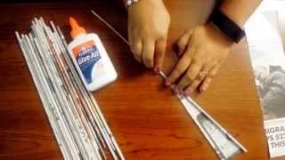 How to make Easy rolled newspaper tube or sticks [upl. by Eityak237]