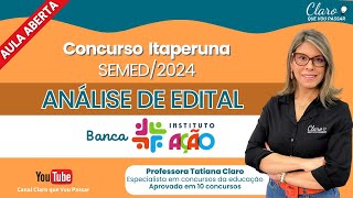 Concurso SEMED Itaperuna2024  Análise do Edital [upl. by Sorips819]